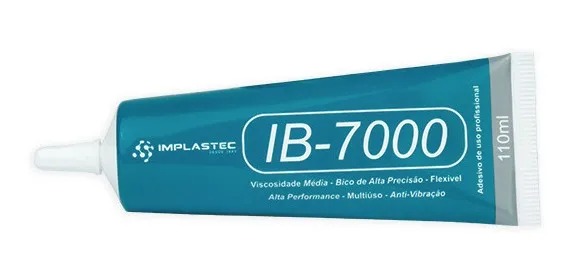 Cola Transparente IB-7000 para Tela de Celular Bisnaga 110ml Implastec PACCIB7000