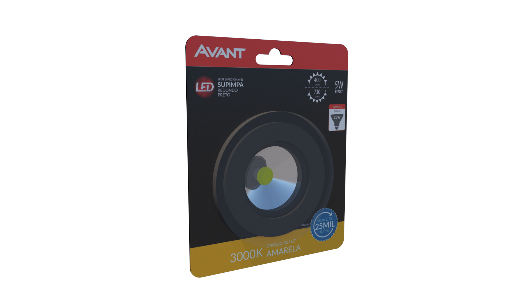 Spot Led Embutir Redondo PF Quente 3000k 5w Bivolt 400 Avant 865251375